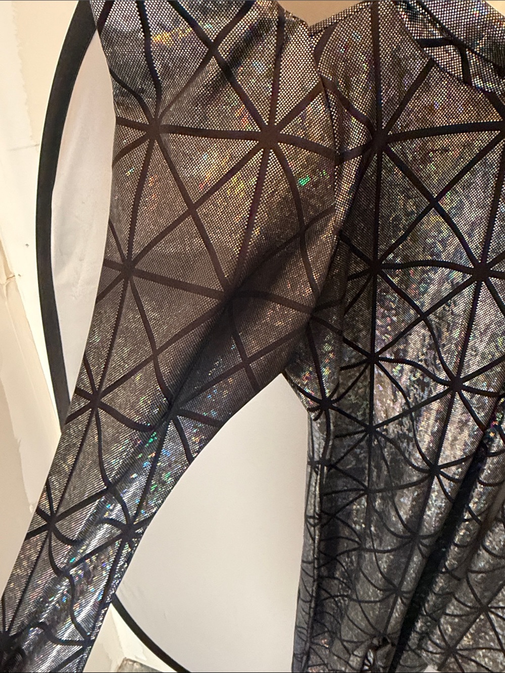 Lady Gaga Holographic Grid Pattern Jumpsuit - Picture 3 of 3
